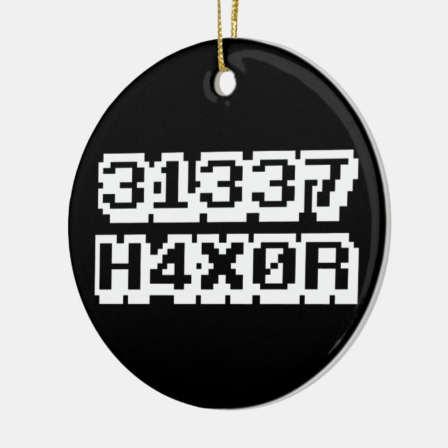 31337 H4X0R CERAMIC TREE DECORATION (Left)