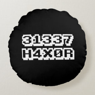 31337 H4X0R ROUND CUSHION