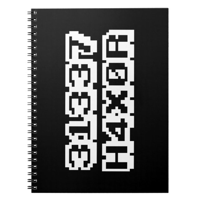 31337 H4X0R SPIRAL NOTEBOOK (Front)