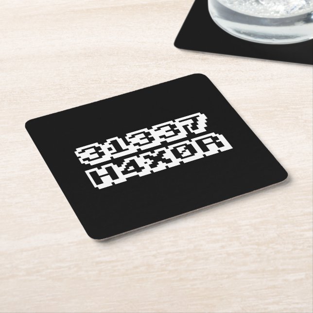 31337 H4X0R SQUARE PAPER COASTER (Angled)