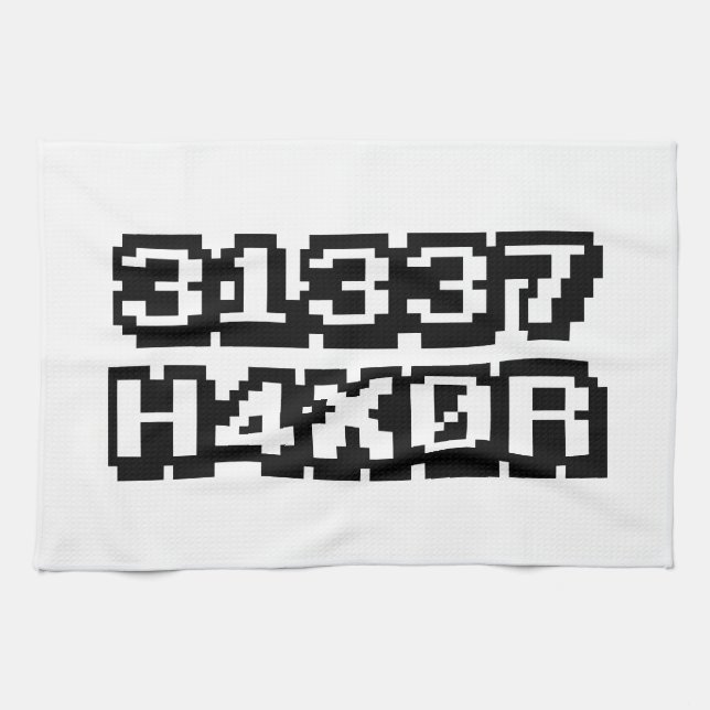 31337 H4X0R TEA TOWEL (Horizontal)