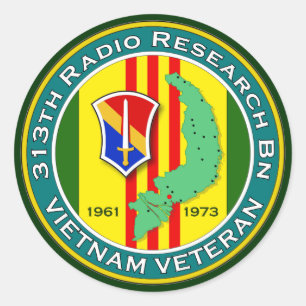 313th RR Bn - ASA Vietnam Classic Round Sticker