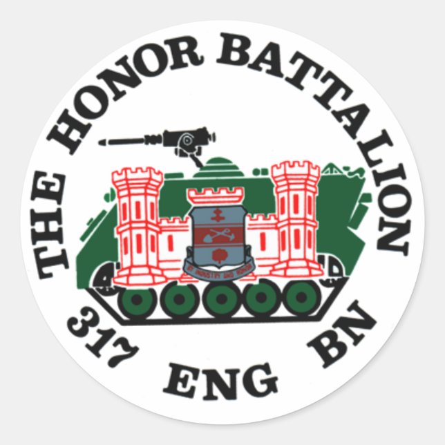 317th Engineer Battalion - Honour Battalion Classic Round Sticker (Front)