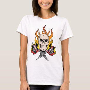 318 Flaming Skull Tattoo T-Shirt