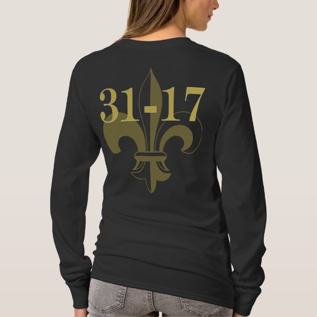 31-17 Who Dat! 2010 CHAMPIONS Girl Remix T-shirt (Back)