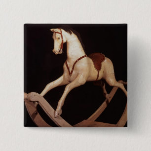 31:Rocking horse, English, 1840 15 Cm Square Badge