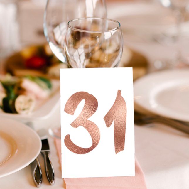 31 Table  Number White Metallic Pink Rose Gold (31 Table Number White Metallic Pink Rose Gold Table Number)