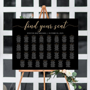 31 Tables Find Your Seat Black Seating Chart Plan