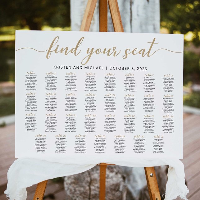 31 Tables Find Your Seat Seating Chart Plan (Creator Uploaded)