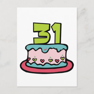 31 Year Old Birthday Cake Postcard