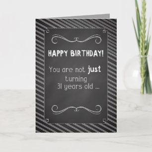 31 Year Old Happy Birthday, Chalkboard Look Card