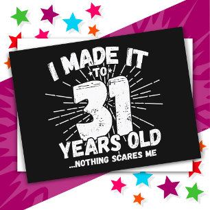 31 Year Old Sarcastic Meme Funny 31st Birthday Postcard