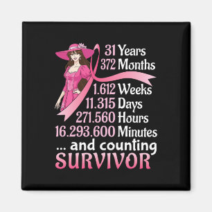 31 Years 372 Months And Counting Breast Cancer Sur Magnet