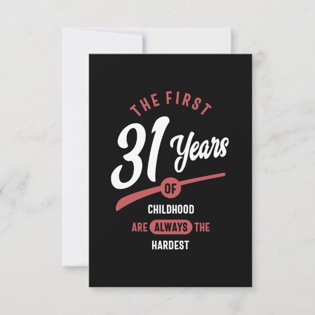 31 Years Old Birthday Gift RSVP Card (Front)