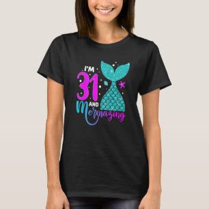 31 Years Old Girl Second 31th Birthday Mermaid Two T-Shirt