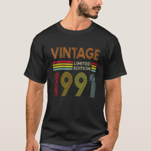31 Years Old Vintage 1991 31st Birthday T-Shirt