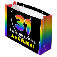 31st Birthday: Colourful Rainbow # 31, Custom Name