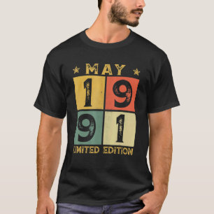 31st Birthday Decorations May 1991 31 Years Old T-Shirt