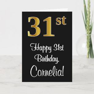 31st Birthday ~ Elegant Luxurious Faux Gold Look # Card