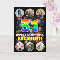 31st Birthday: Fun Rainbow #, Custom Name & Photos