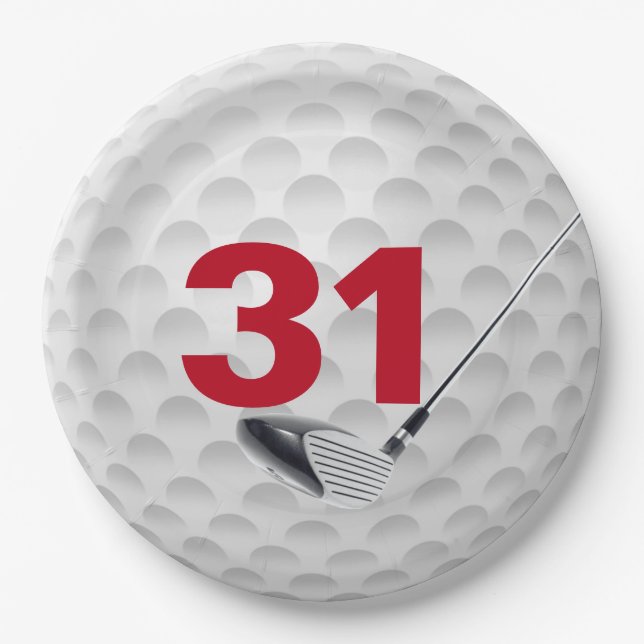 31st Birthday Golf Ball Design  Paper Plate (Front)