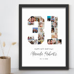 31st Birthday Number 31 Custom Photo Collage Poster<br><div class="desc">Celebrate 31st birthday with this personalised number 31 photo collage poster. This customisable gift is also perfect for wedding anniversary. It's a great way to display precious memories from your wedding and married life. The poster features a collage of photos capturing those special moments, and it can be customised with...</div>