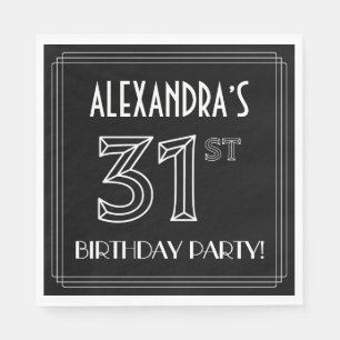 31st Birthday Party: Art Deco Style + Custom Name Napkin