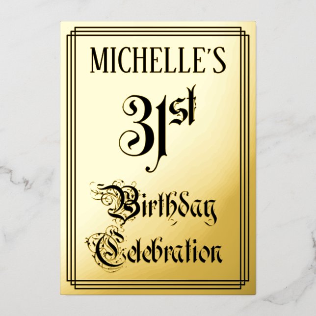 31st Birthday Party — Elegant Script + Custom Name (Front)