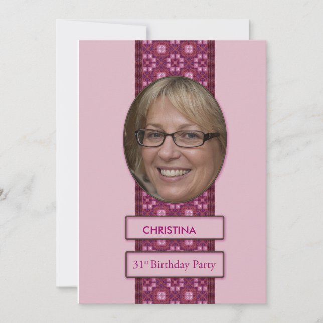 31st Birthday Party Invitation Picture and Name (Front)