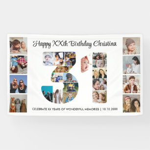 31st Birthday Party Number 31 Photo Collage Banner