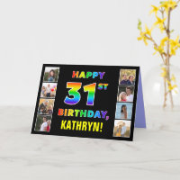 31st Birthday: Rainbow Text, Custom Photos & Name