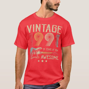 31st Birthday Womens Mens Vintage Awesome 1991 Gui T-Shirt