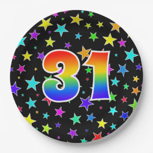 31st Event: Bold, Fun, Colorful Rainbow 31 Paper Plate