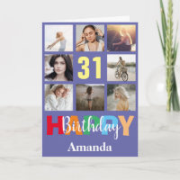 31st Happy Birthday Photo Collage Modern