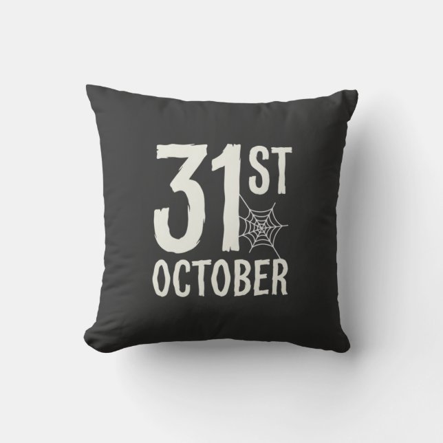 31st October Halloween Spider Web Design Cushion (Front)