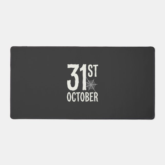 31st October Halloween Spider Web Design Desk Mat (Front)