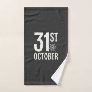 31st October Halloween Spider Web Design Hand Towel