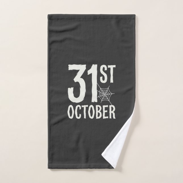 31st October Halloween Spider Web Design Hand Towel (Hand Towel)