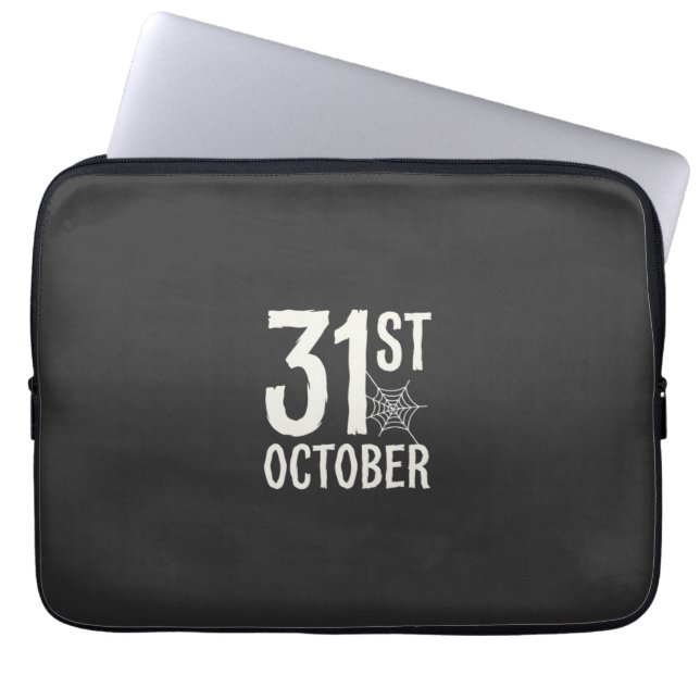 31st October Halloween Spider Web Design Laptop Sleeve (Front)
