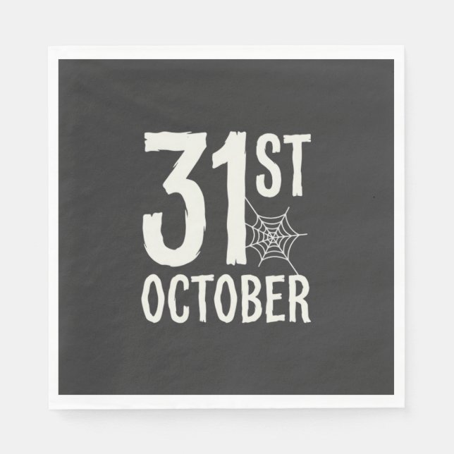 31st October Halloween Spider Web Design Napkin (Front)