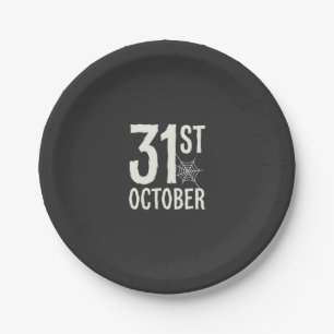 31st October Halloween Spider Web Design Paper Plate