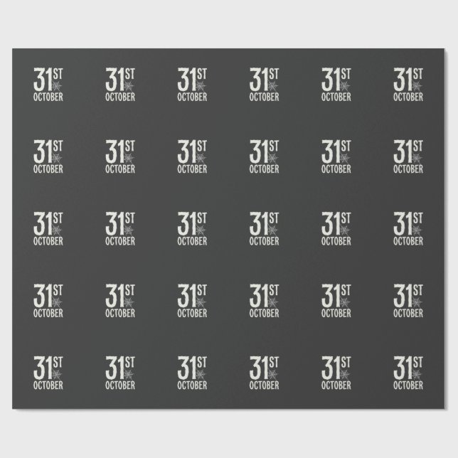 31st October Halloween Spider Web Design Wrapping Paper (Flat)