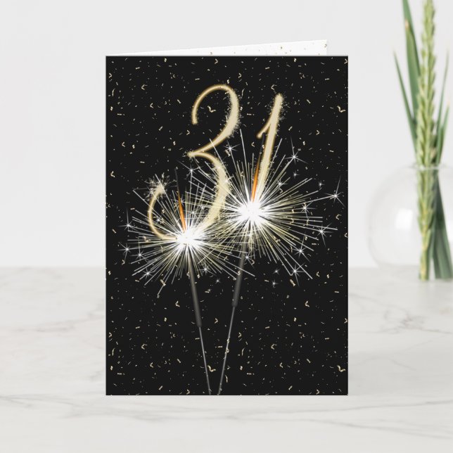 31st wedding anniversary sparklers card (Front)