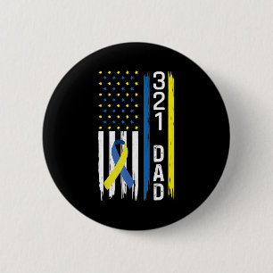 321 Dad Down Syndrome Support Awareness 6 Cm Round Badge