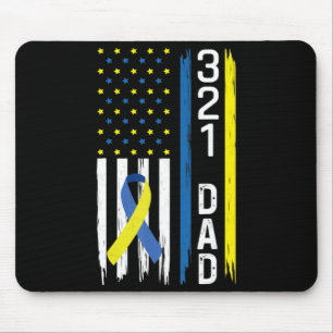 321 Dad Down Syndrome Support Awareness  Mouse Pad