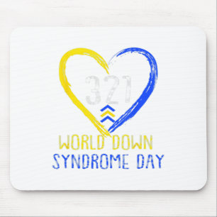 321 World Down Syndrome Day Three Arrows Men Women Mouse Pad