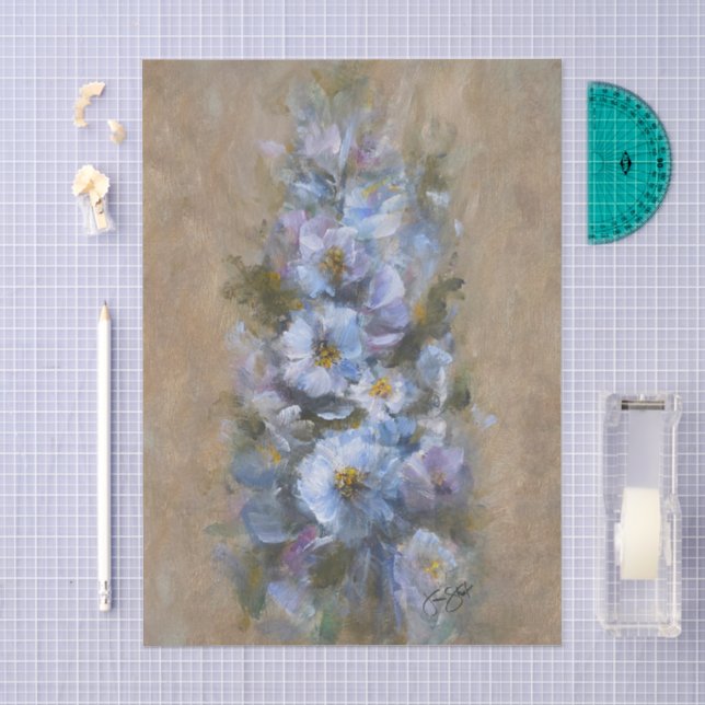 322 Blue and white Tissue Paper (Craft)