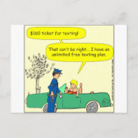 323 Free texting ticket colour cartoon