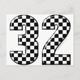 32 auto racing number postcard