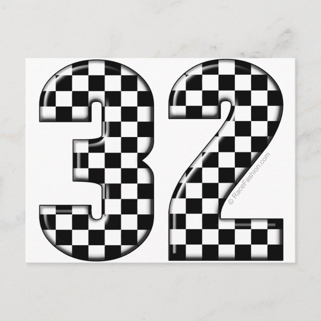 32 auto racing number postcard (Front)